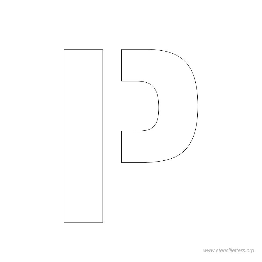 2 inch stencil letter p