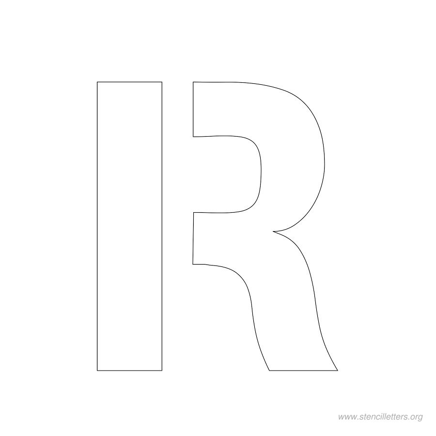 2 inch stencil letter r