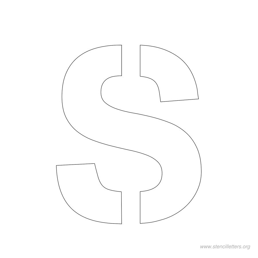 2 inch stencil letter s