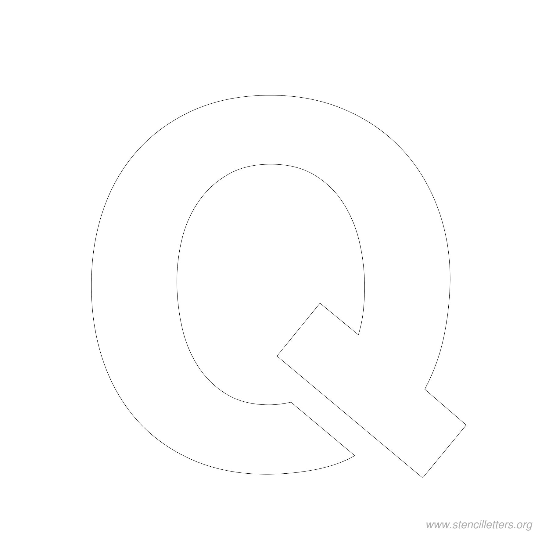 4 inch stencil letter q