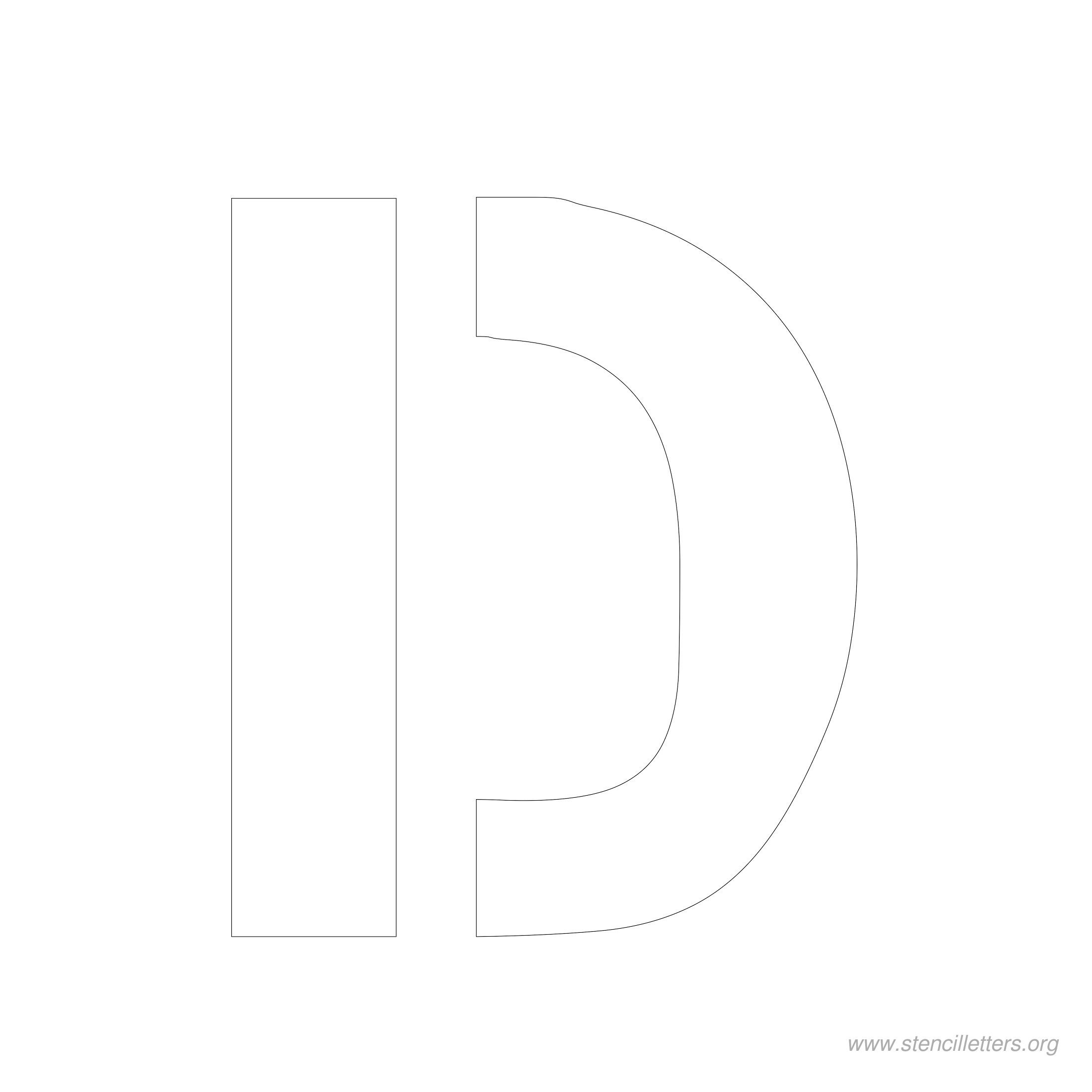 5 inch stencil letter d