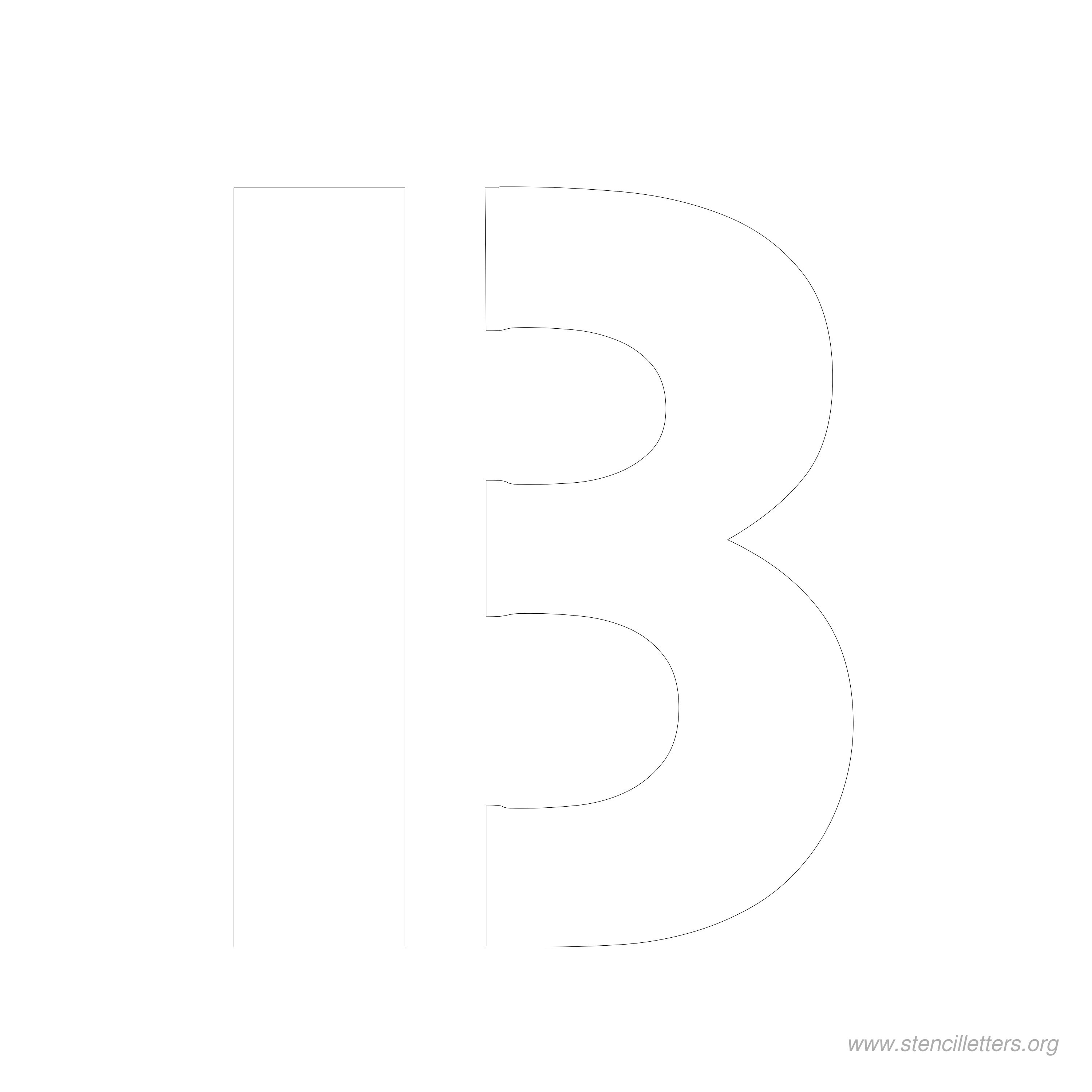 7 inch stencil letter b