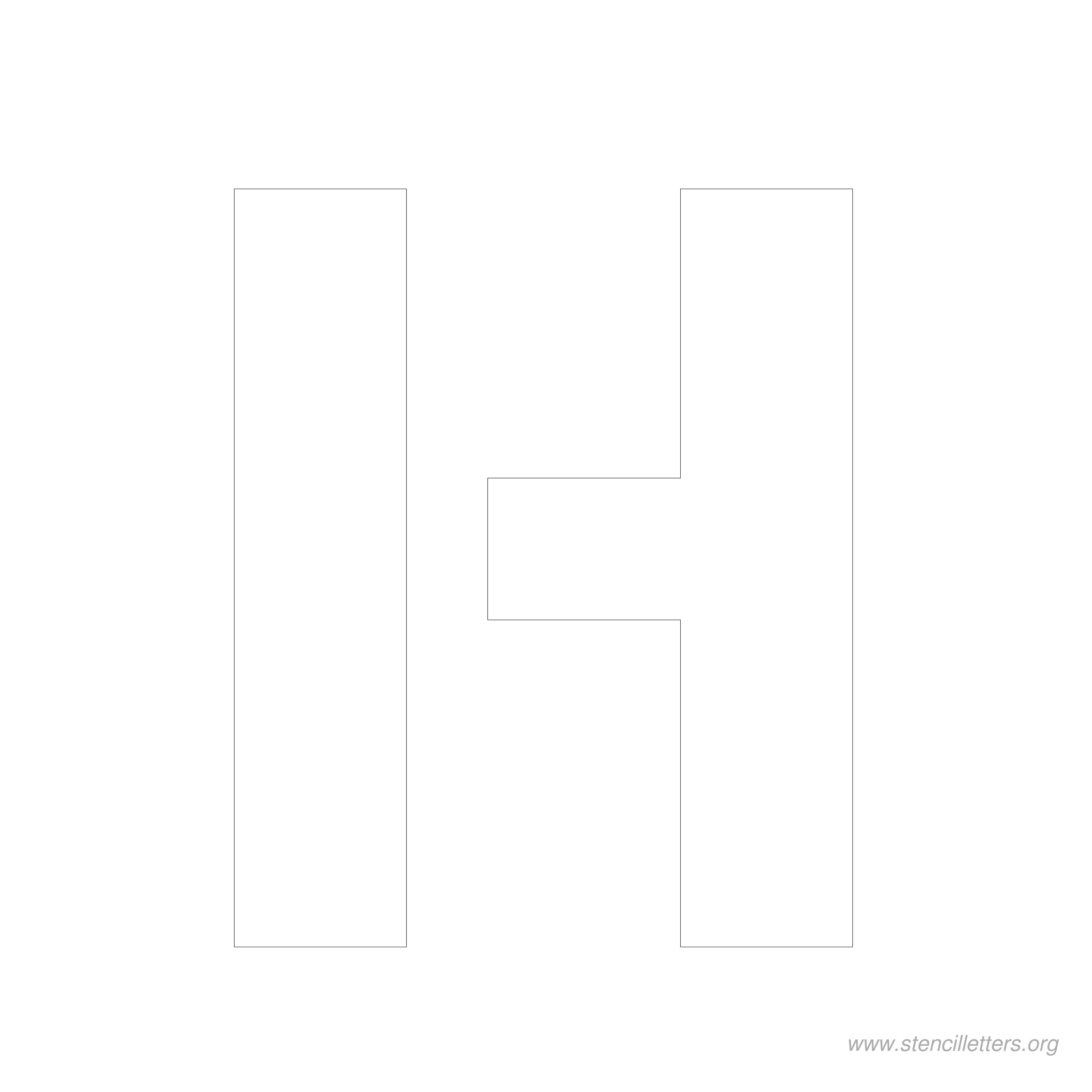7 inch stencil letter h