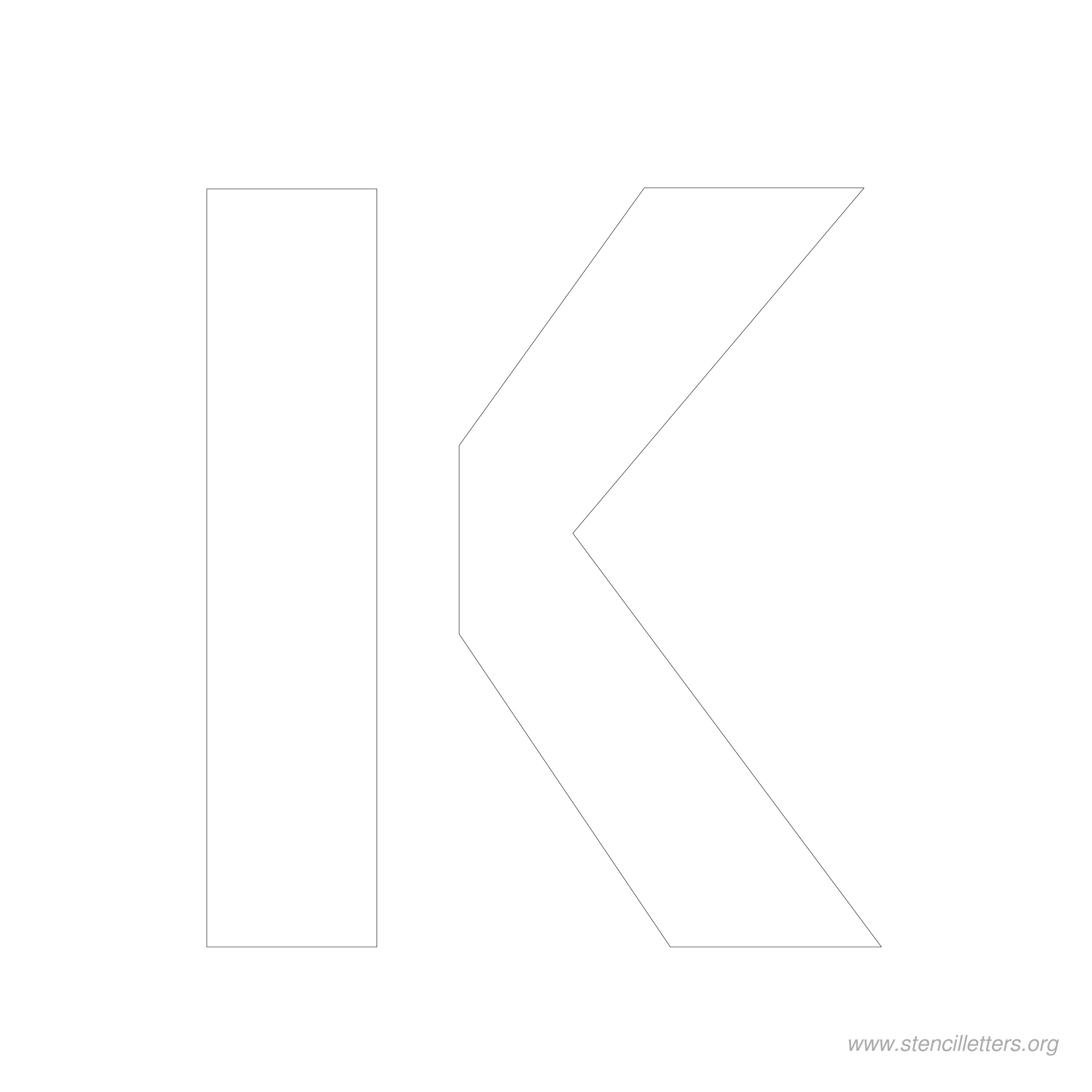 7 inch stencil letter k