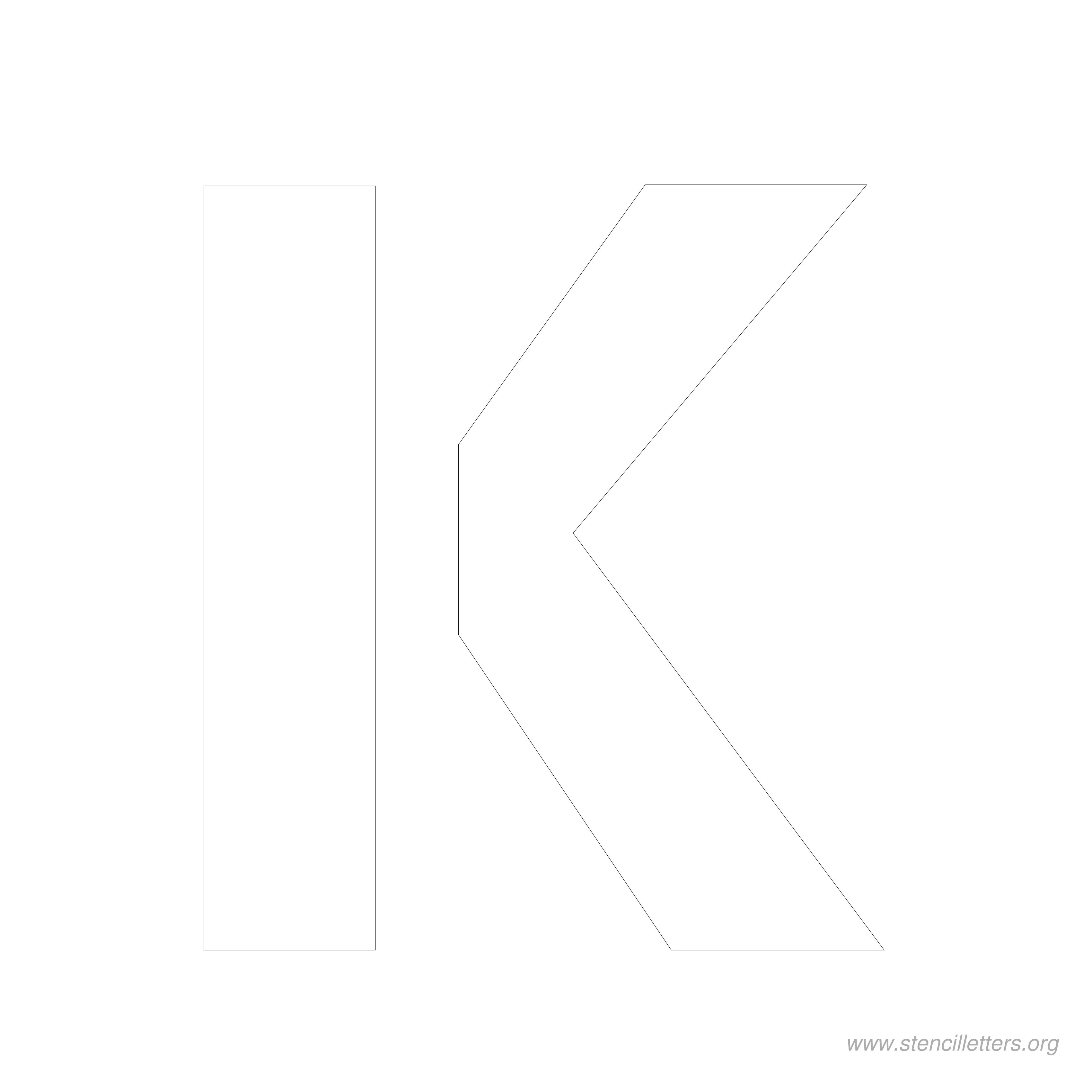 8 inch stencil letter k
