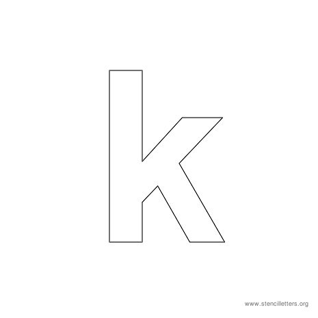 lowercase arial stencil letter k