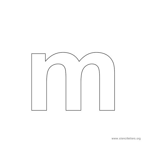 lowercase arial stencil letter m