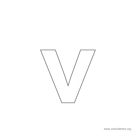 lowercase arial stencil letter v