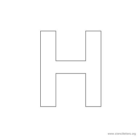 uppercase arial stencil letter h