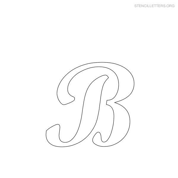 Stencil Letter Cursive B