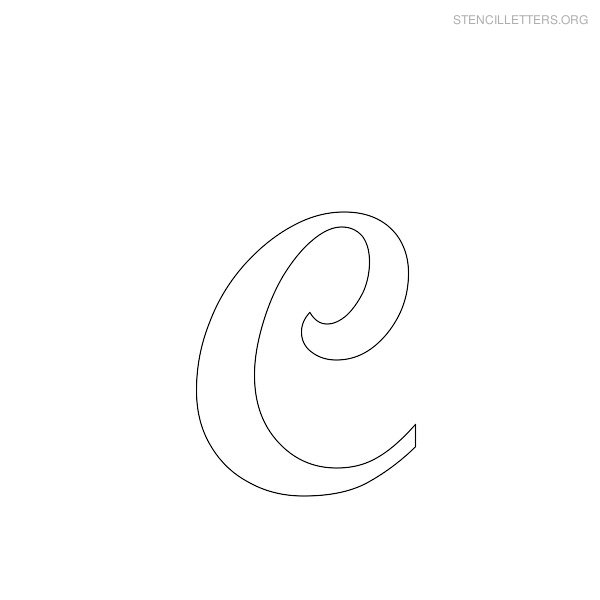 Stencil Letter Cursive C