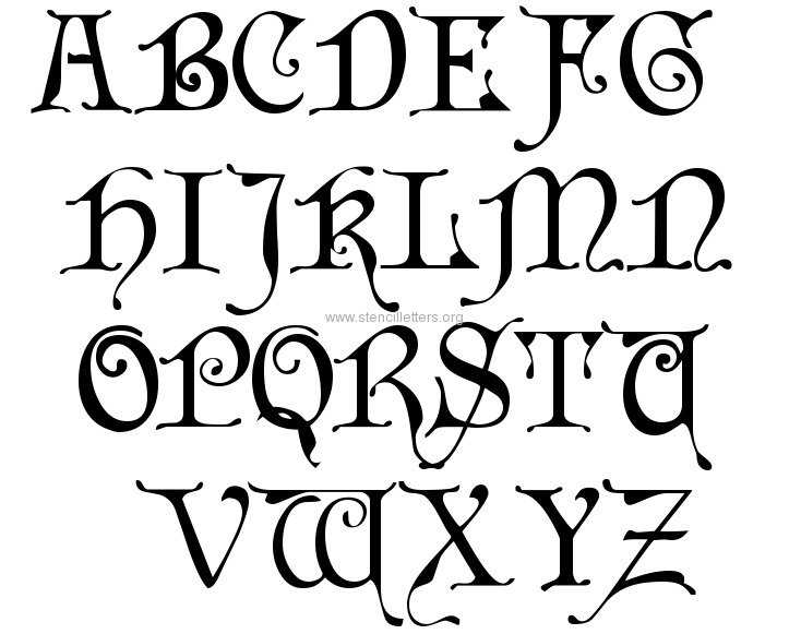 gothic calligraphy alphabet a z