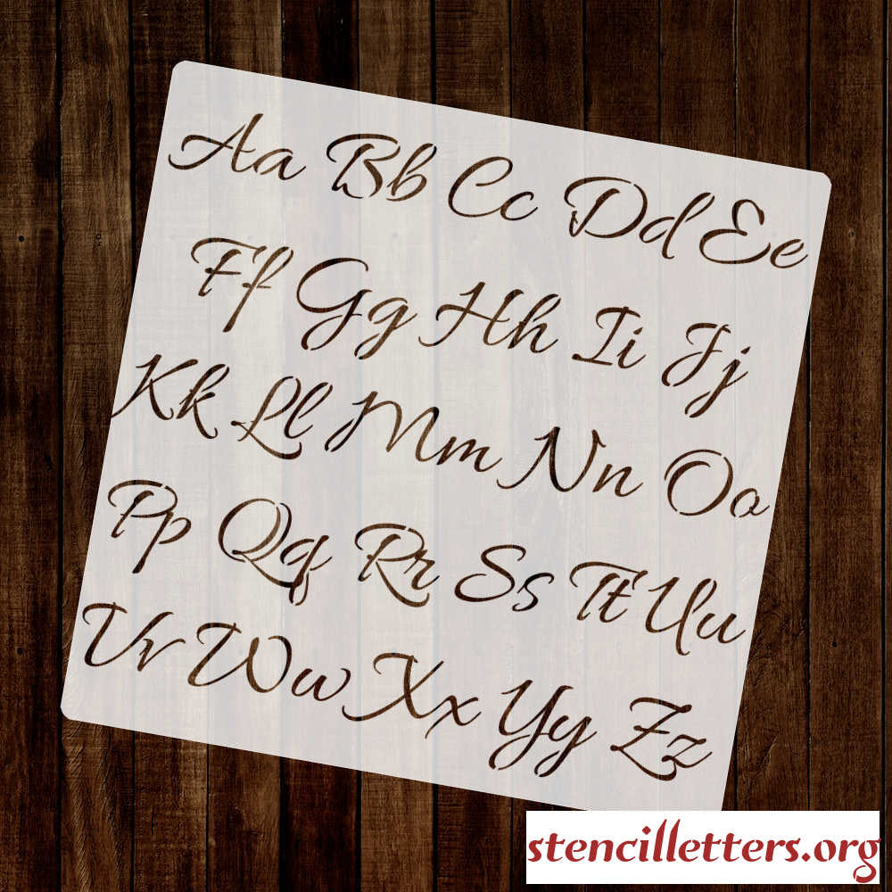 Connected Cursive Alphabet Stencil Set - Stencil Letters Org