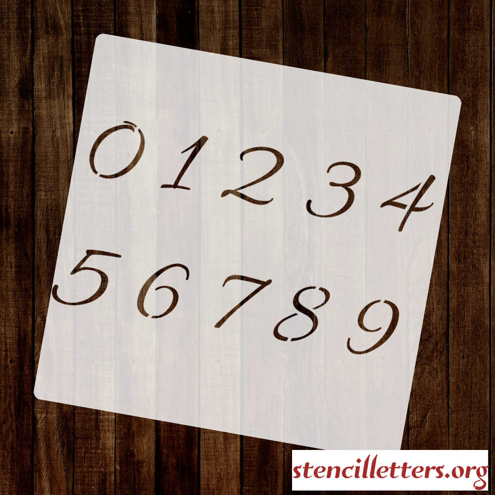 CURSIVE CONNECTED number stencil