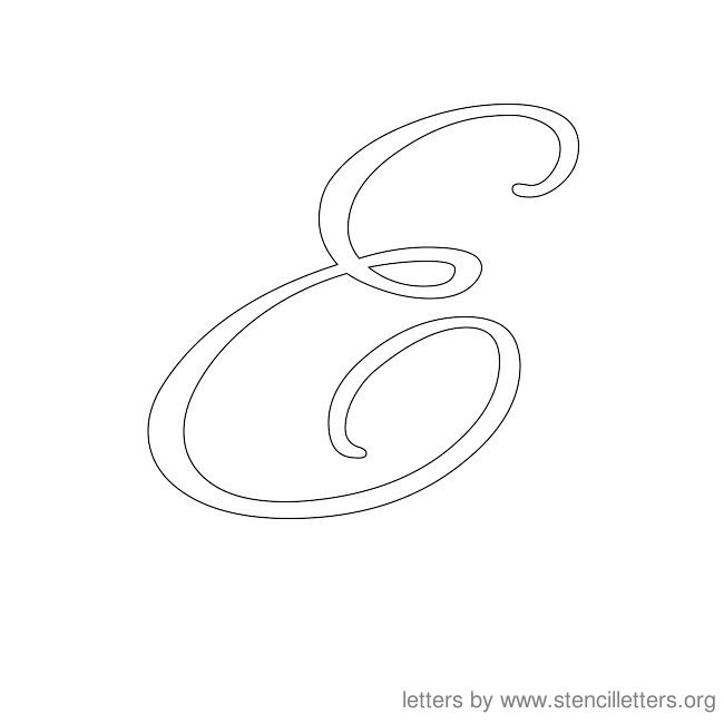Cursive Letter Stencils E