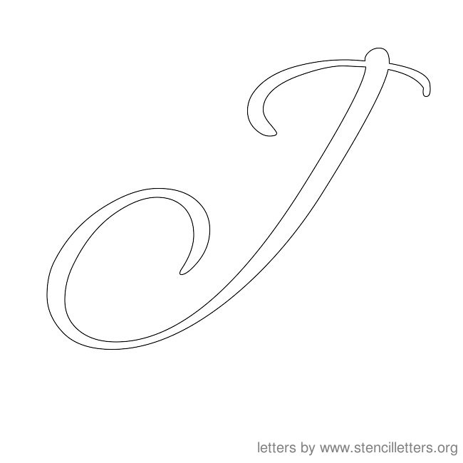 Cursive Letter Stencils J