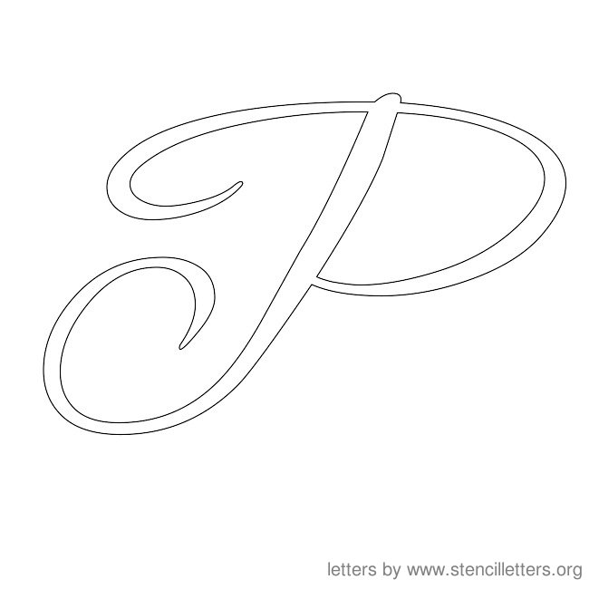 Cursive Letter Stencils P
