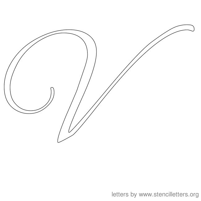 Cursive Letter Stencils V