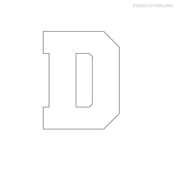 Stencil Letter Block D