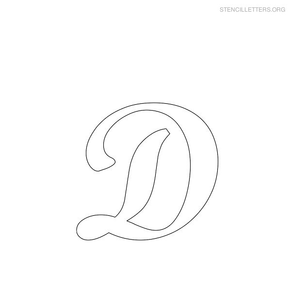 Stencil Letter Cursive D