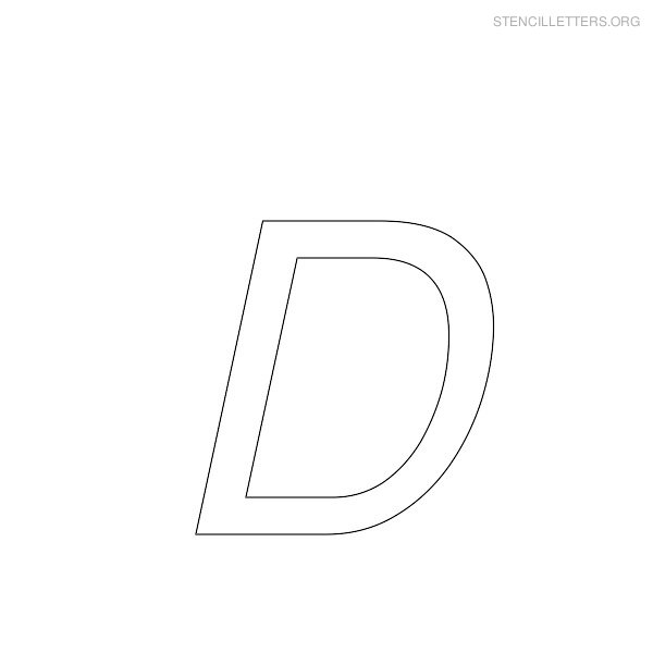 Stencil Letter Italic D