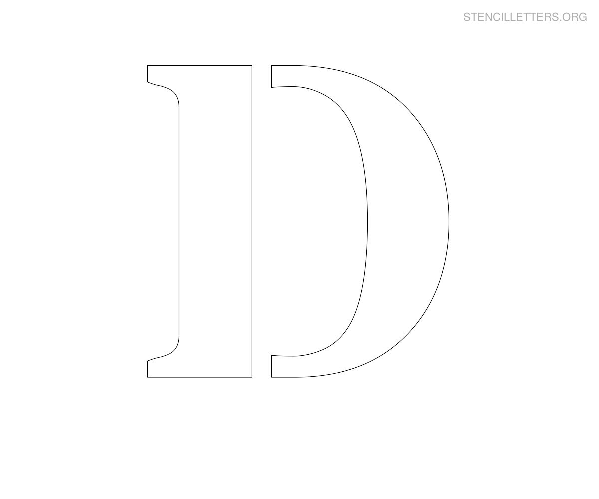 Stencil Letter Large D