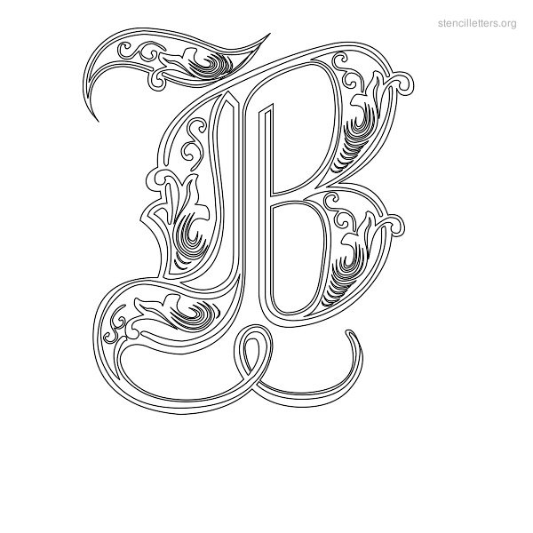 Stencil Letter Decorative B
