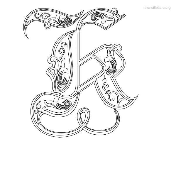 Stencil Letter Decorative K