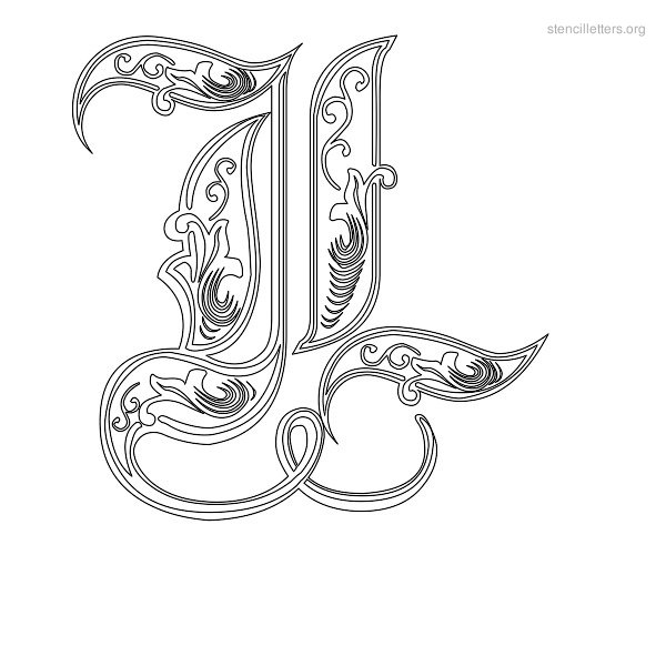 Stencil Letter Decorative L