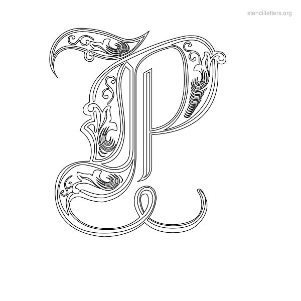 Stencil Letter Decorative P