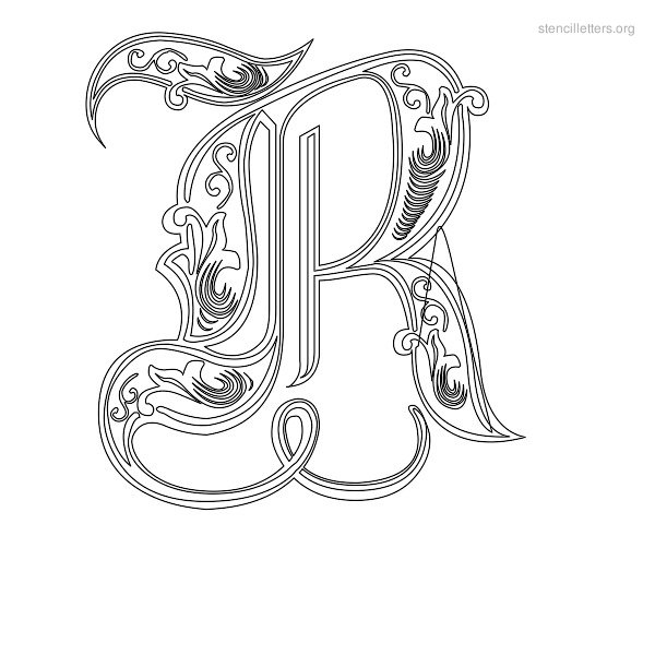 Stencil Letter Decorative R