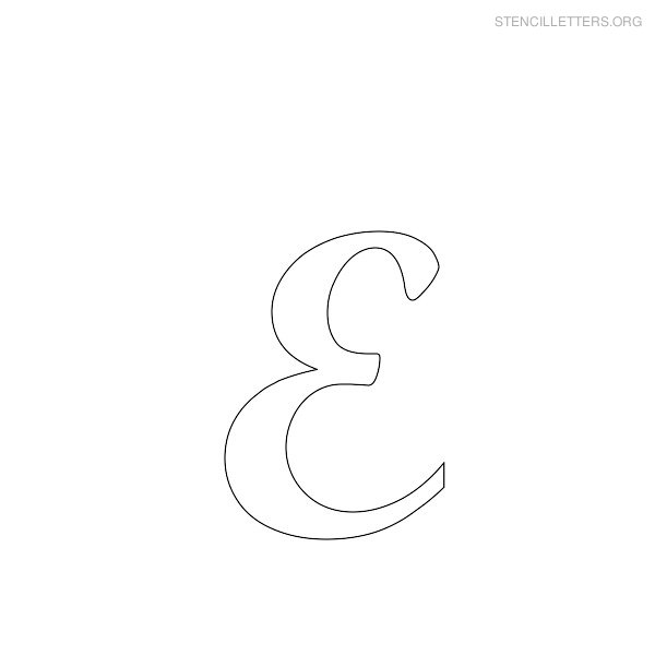 Stencil Letter Cursive E