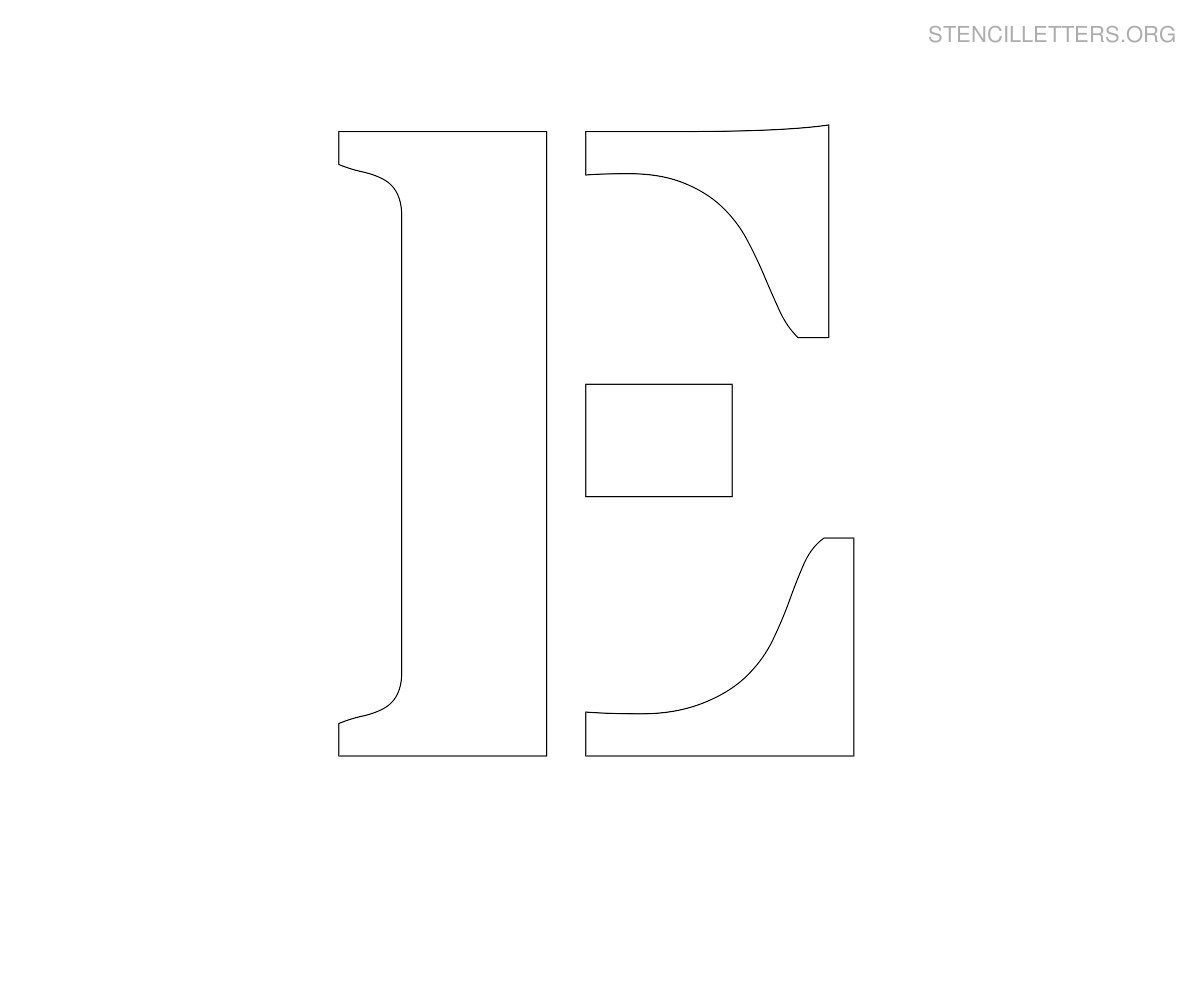 Letter E Printable Alphabet Stencil Templates Stencil Letters Org