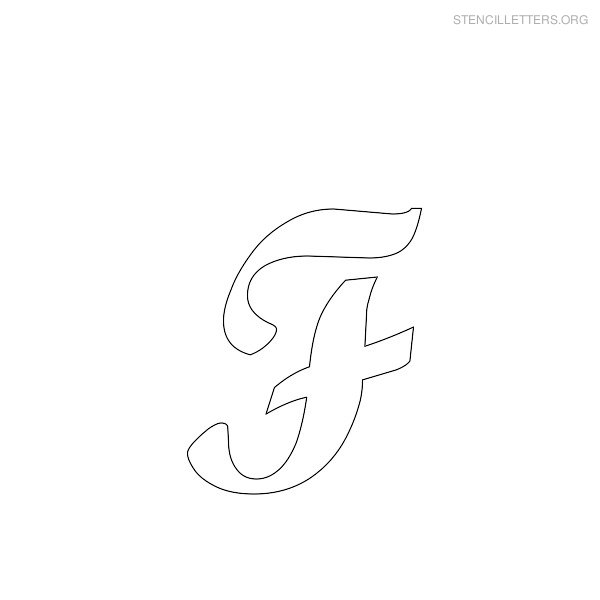 Stencil Letter Cursive F