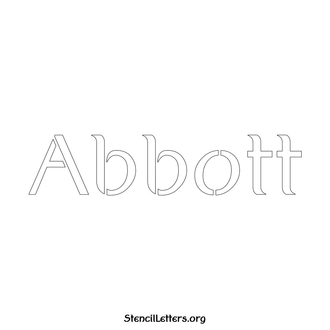 Abbott name stencil in Ancient Lettering