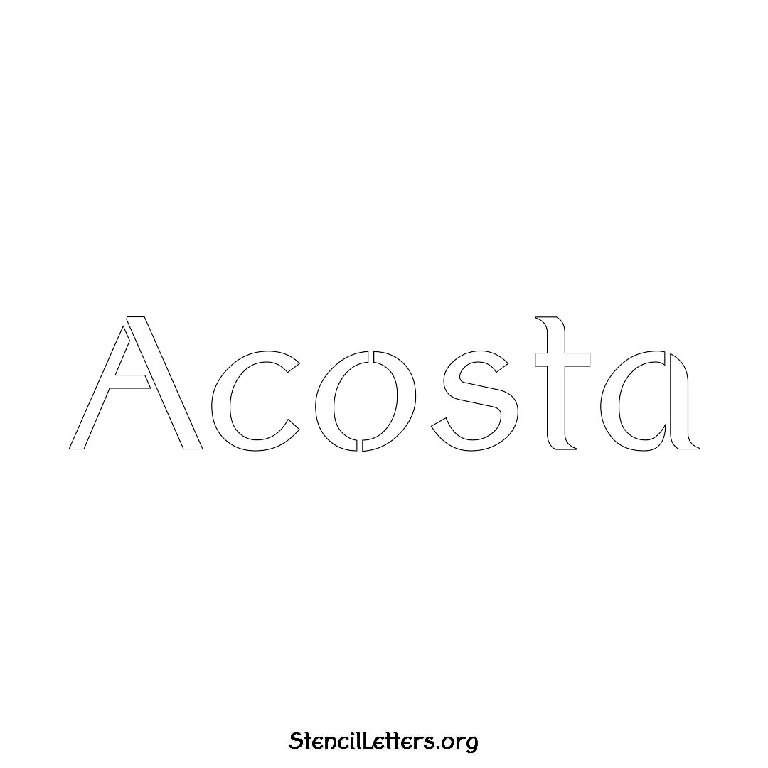 Acosta name stencil in Ancient Lettering