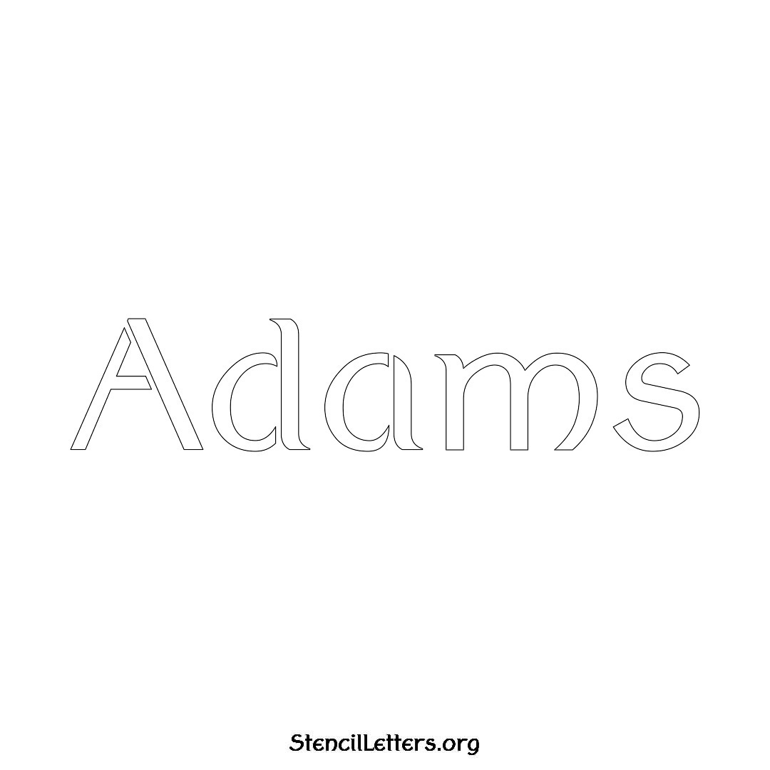 Adams name stencil in Ancient Lettering