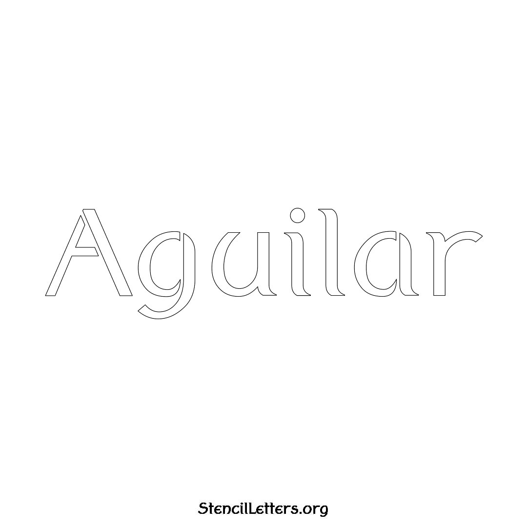 Aguilar name stencil in Ancient Lettering