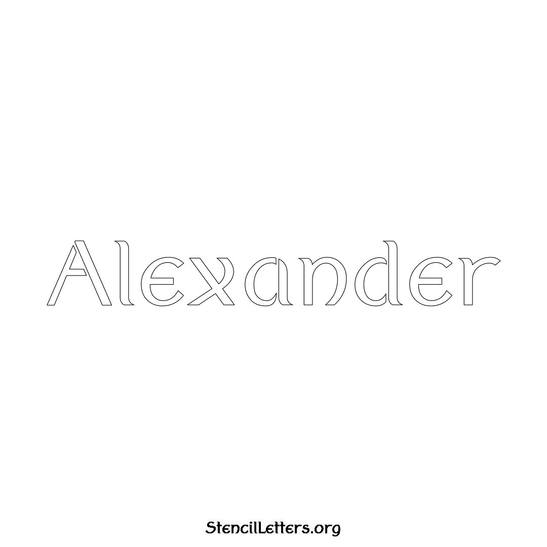 Alexander name stencil in Ancient Lettering