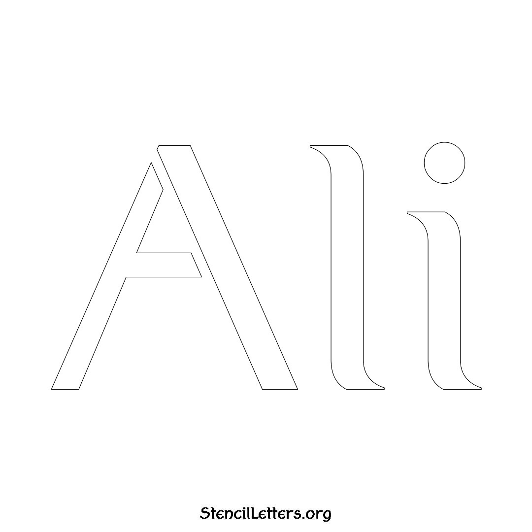 Ali name stencil in Ancient Lettering