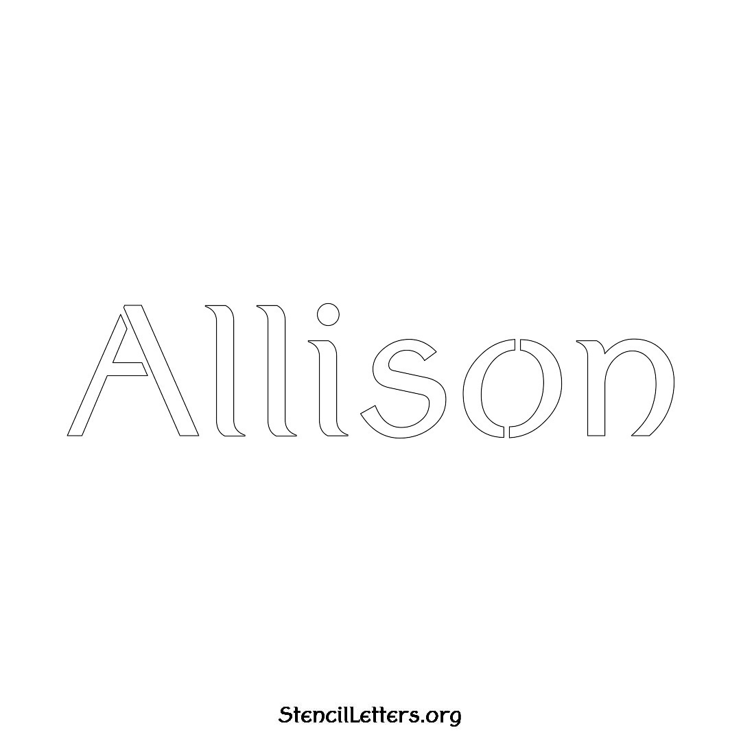 Allison name stencil in Ancient Lettering