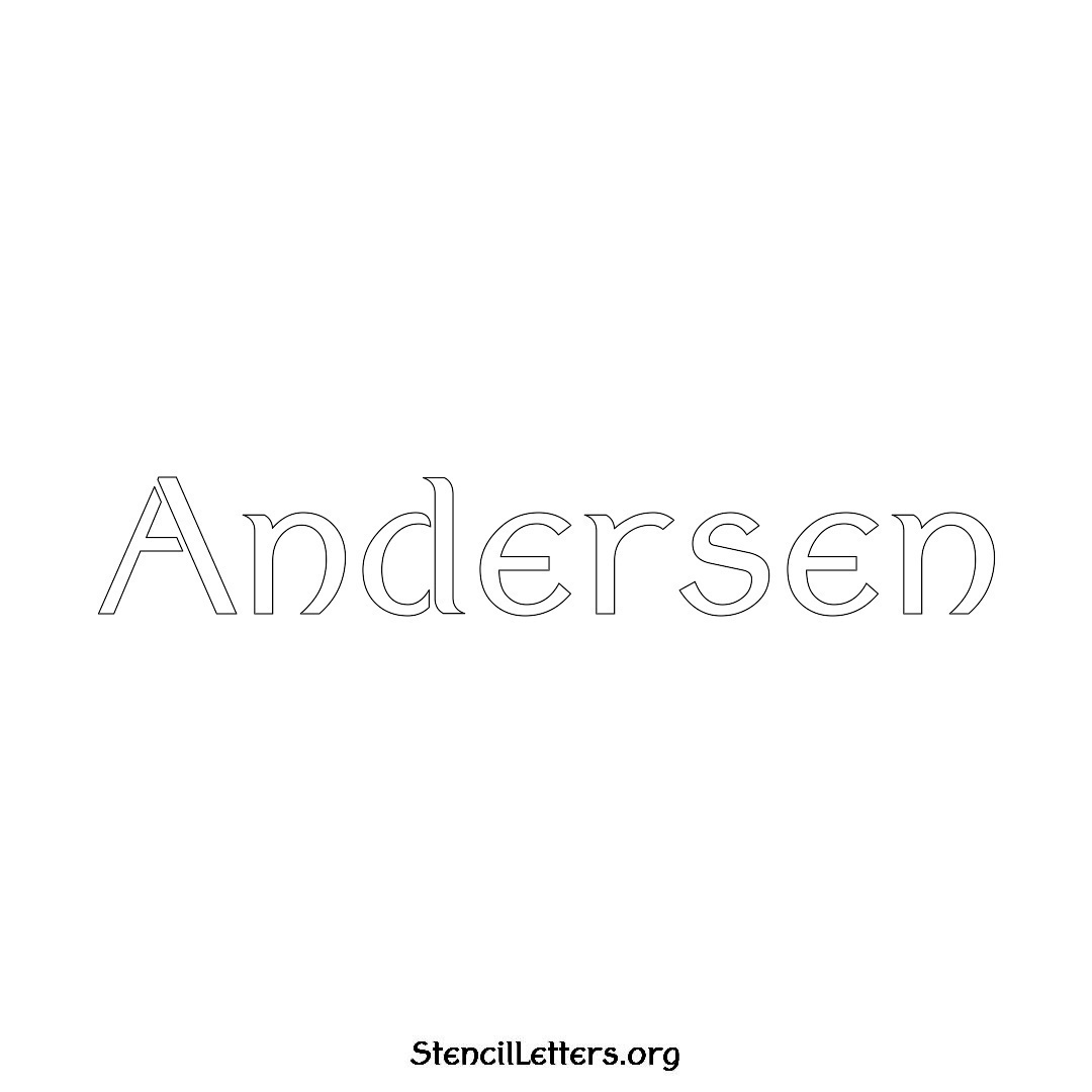 Andersen name stencil in Ancient Lettering
