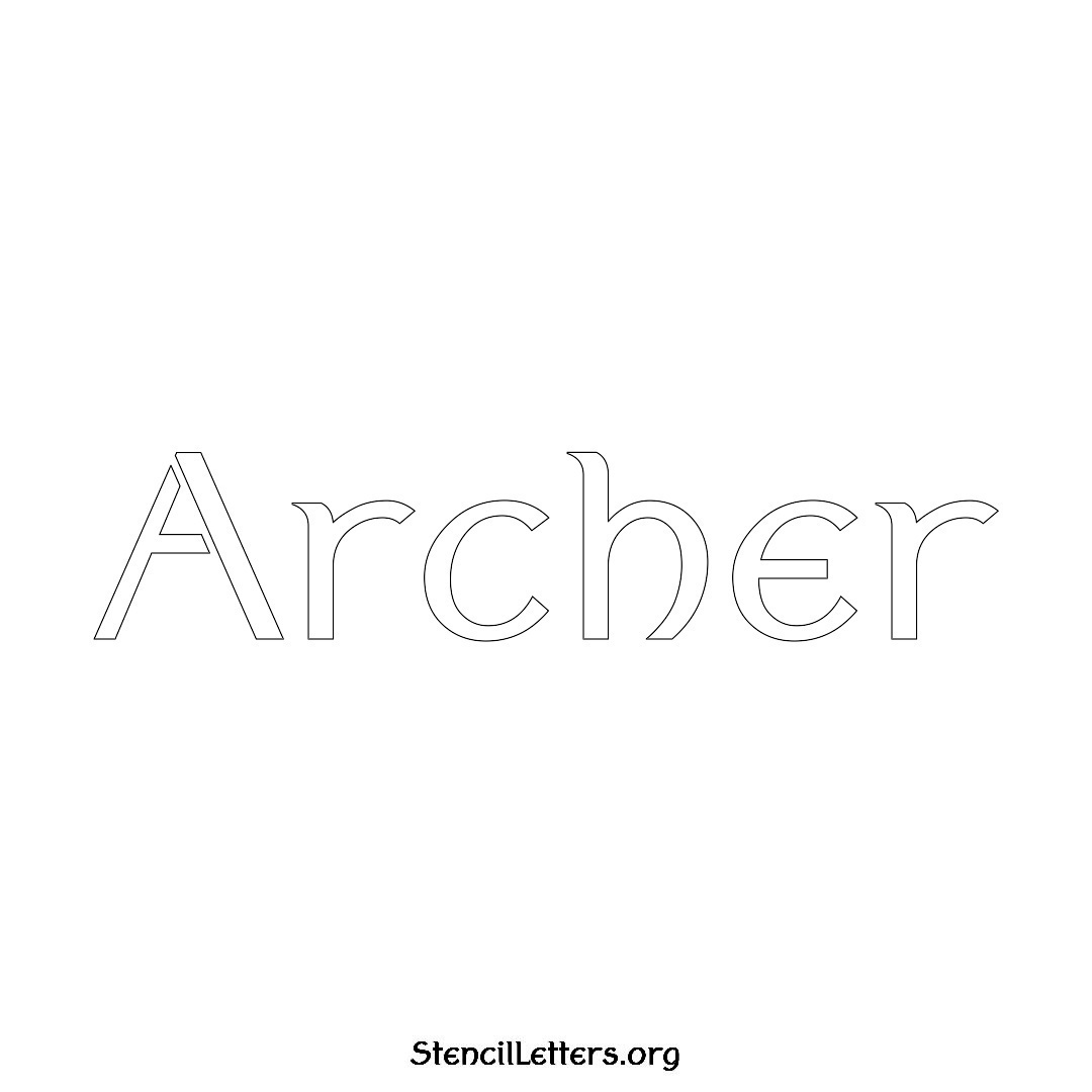 Archer name stencil in Ancient Lettering