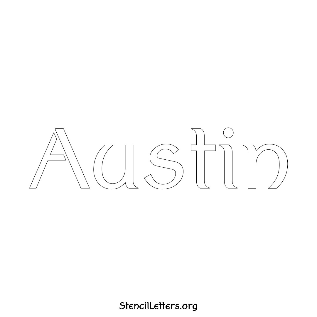 Austin name stencil in Ancient Lettering