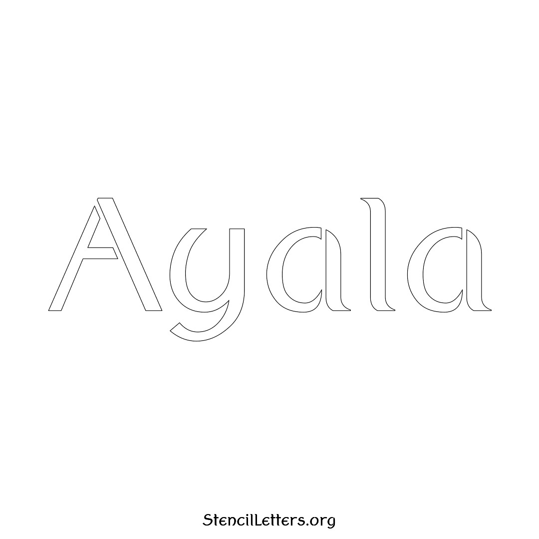 Ayala name stencil in Ancient Lettering
