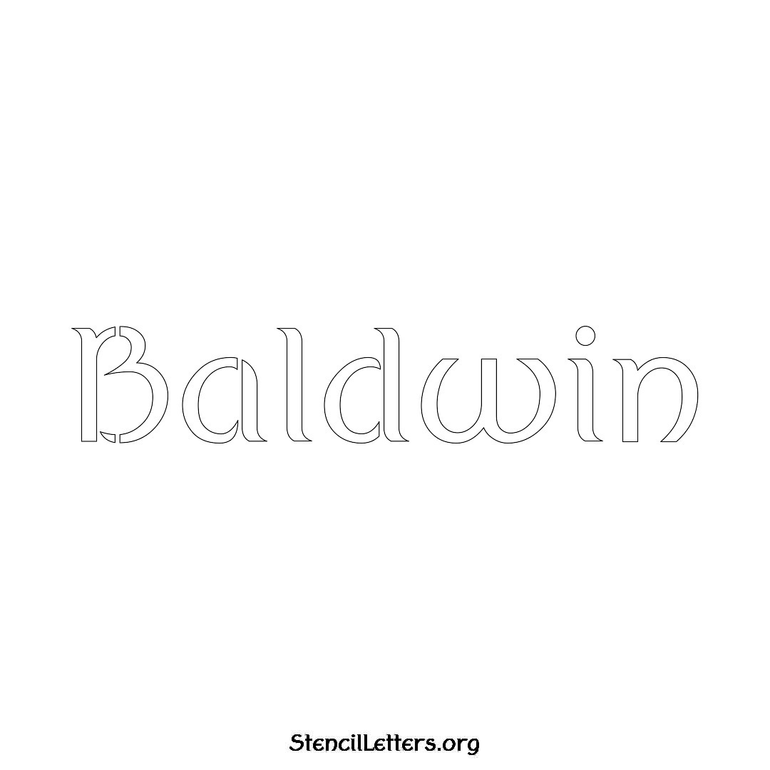 Baldwin name stencil in Ancient Lettering