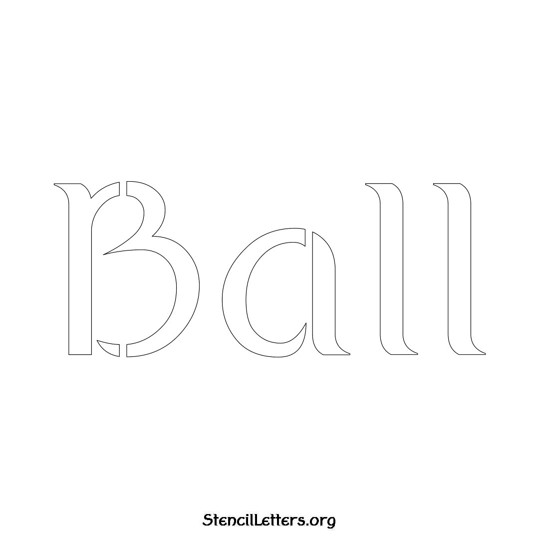 Ball name stencil in Ancient Lettering