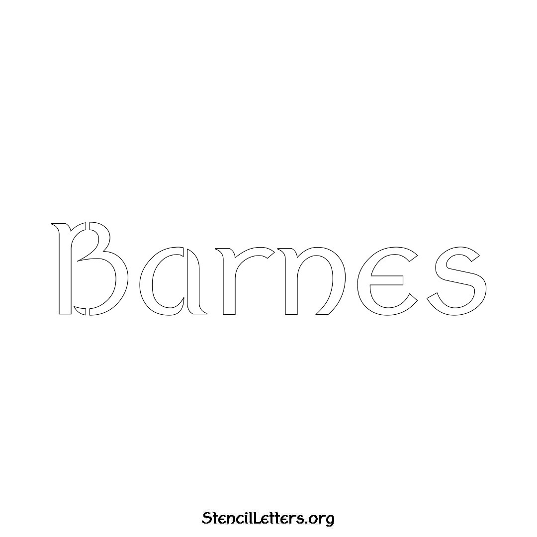 Barnes name stencil in Ancient Lettering