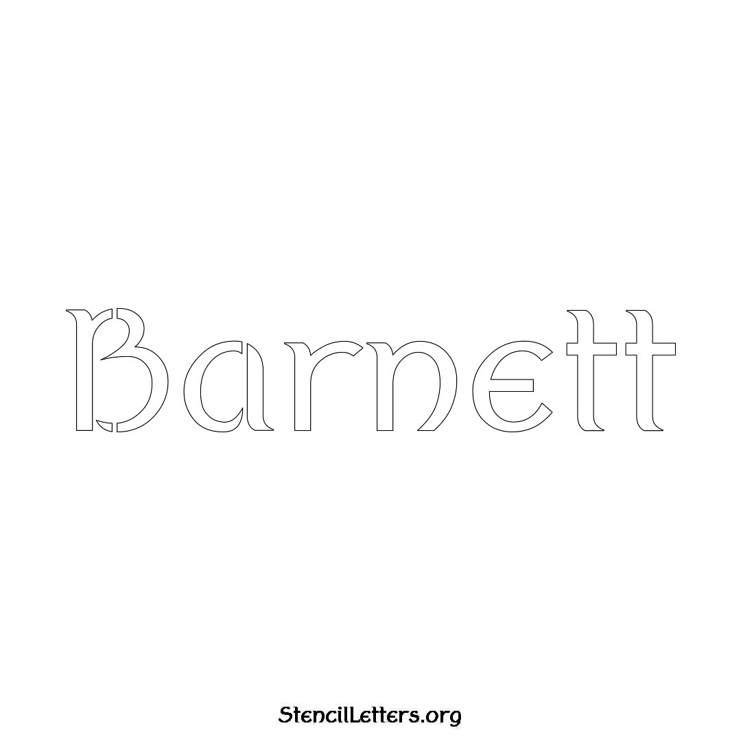 Barnett name stencil in Ancient Lettering
