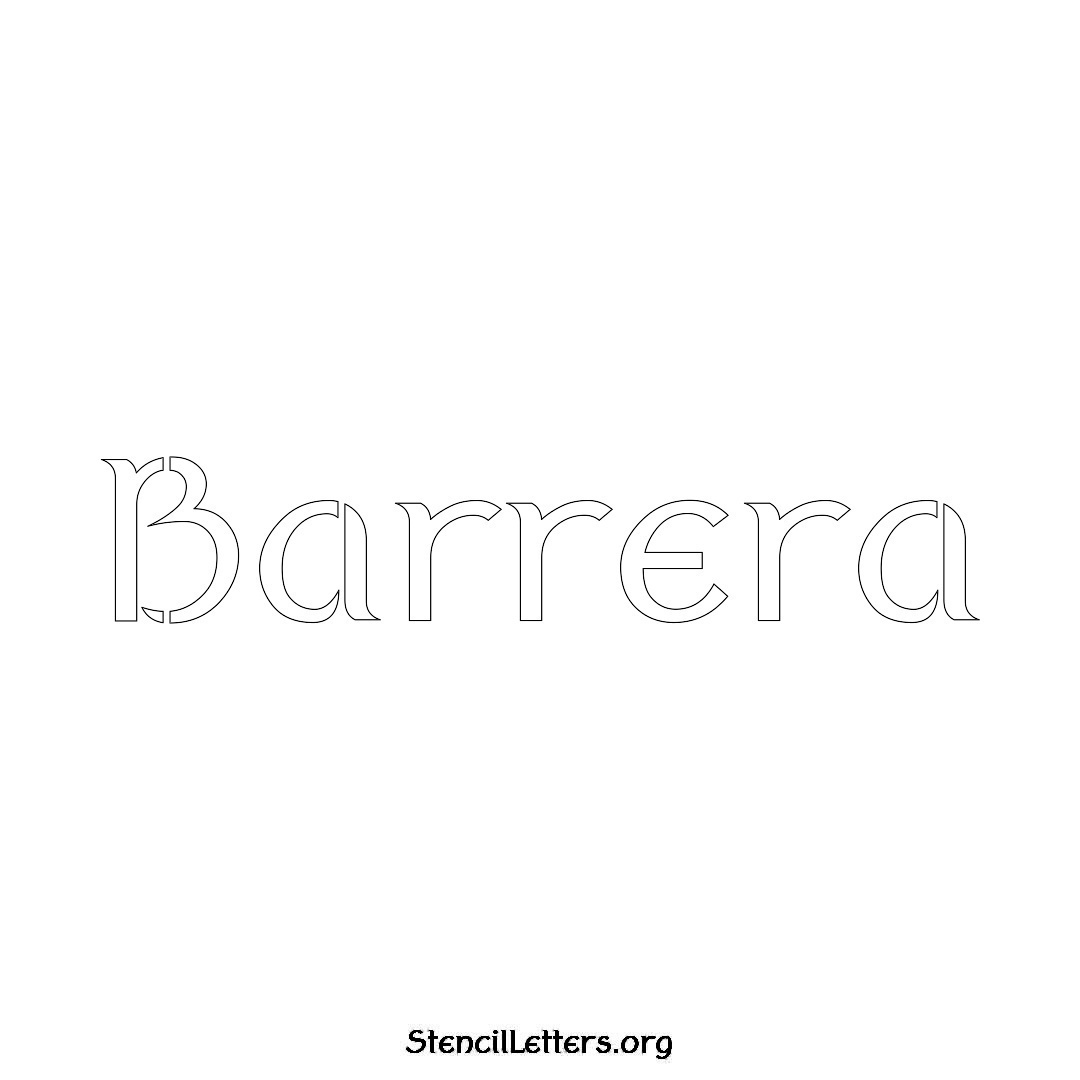 Barrera name stencil in Ancient Lettering